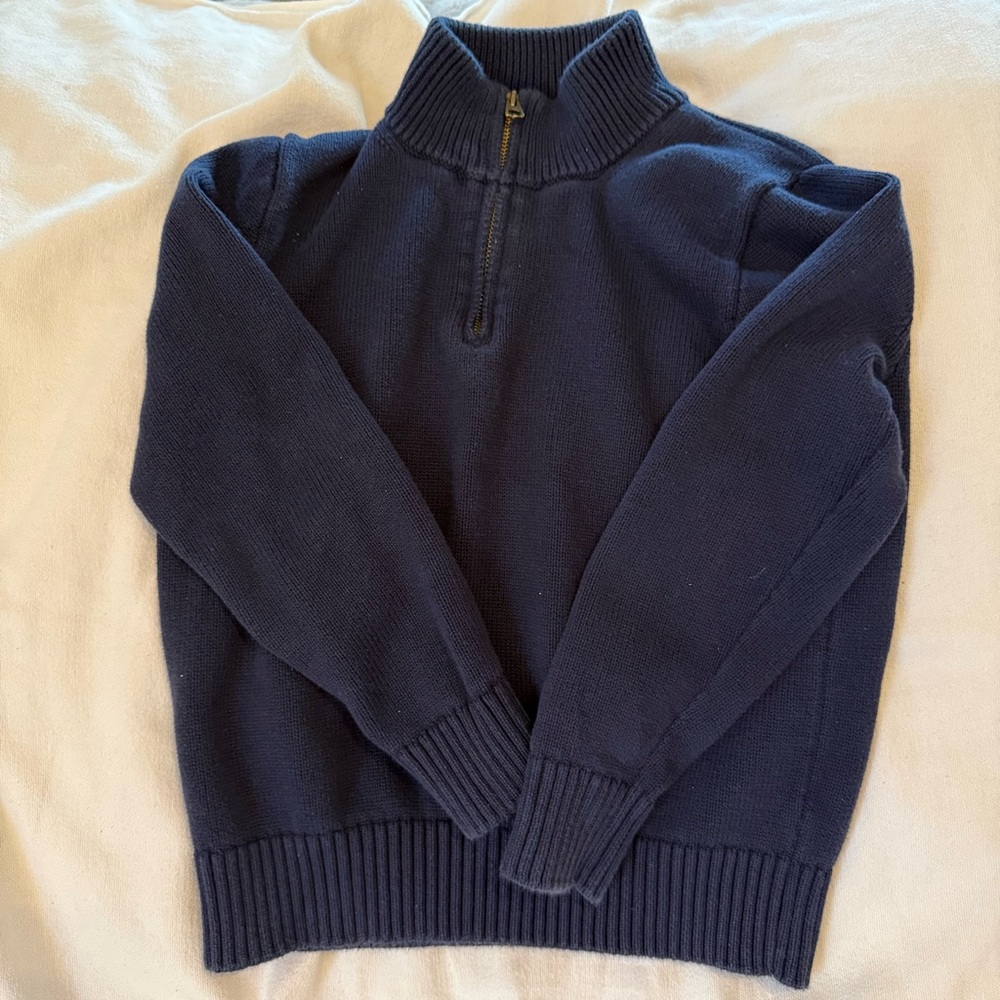 Crewcuts Kids Dark Blue Zip-Up Sweater SZ 6-7 EUC